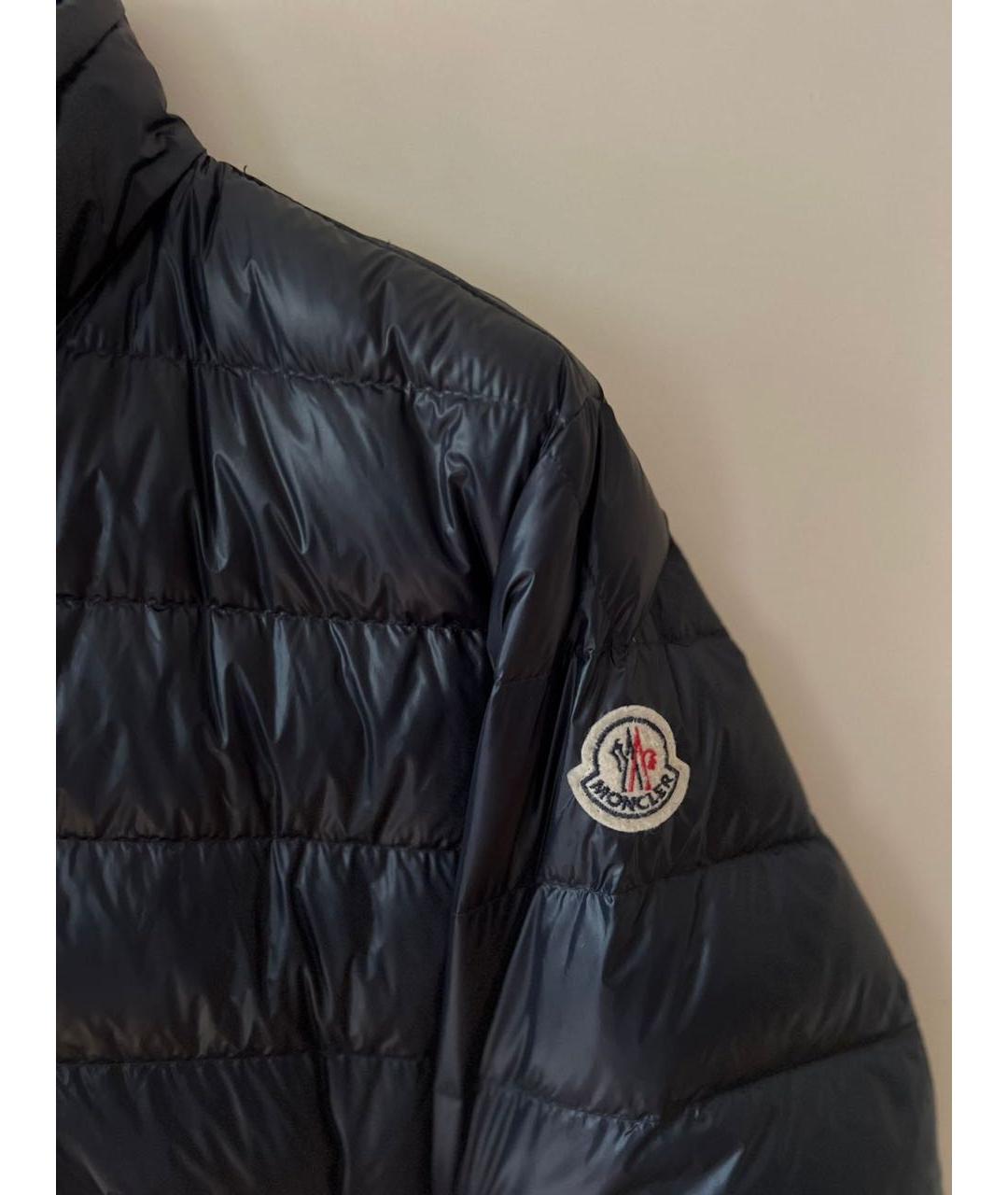 MONCLER Темно-синяя полиамидовая куртка, фото 5