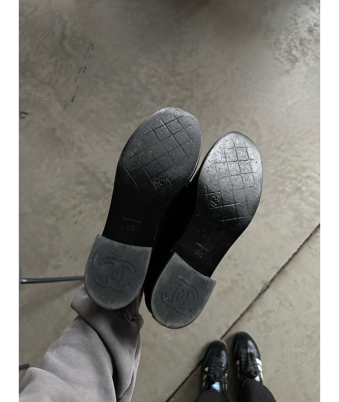 CHANEL Черные кожаные лоферы, фото 5