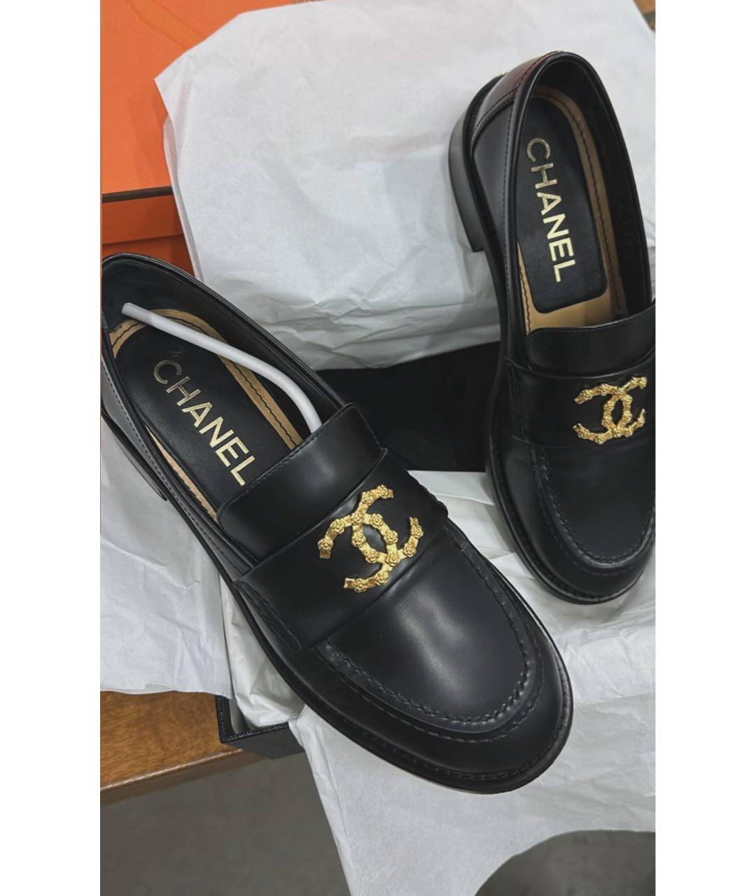CHANEL Черные кожаные лоферы, фото 7