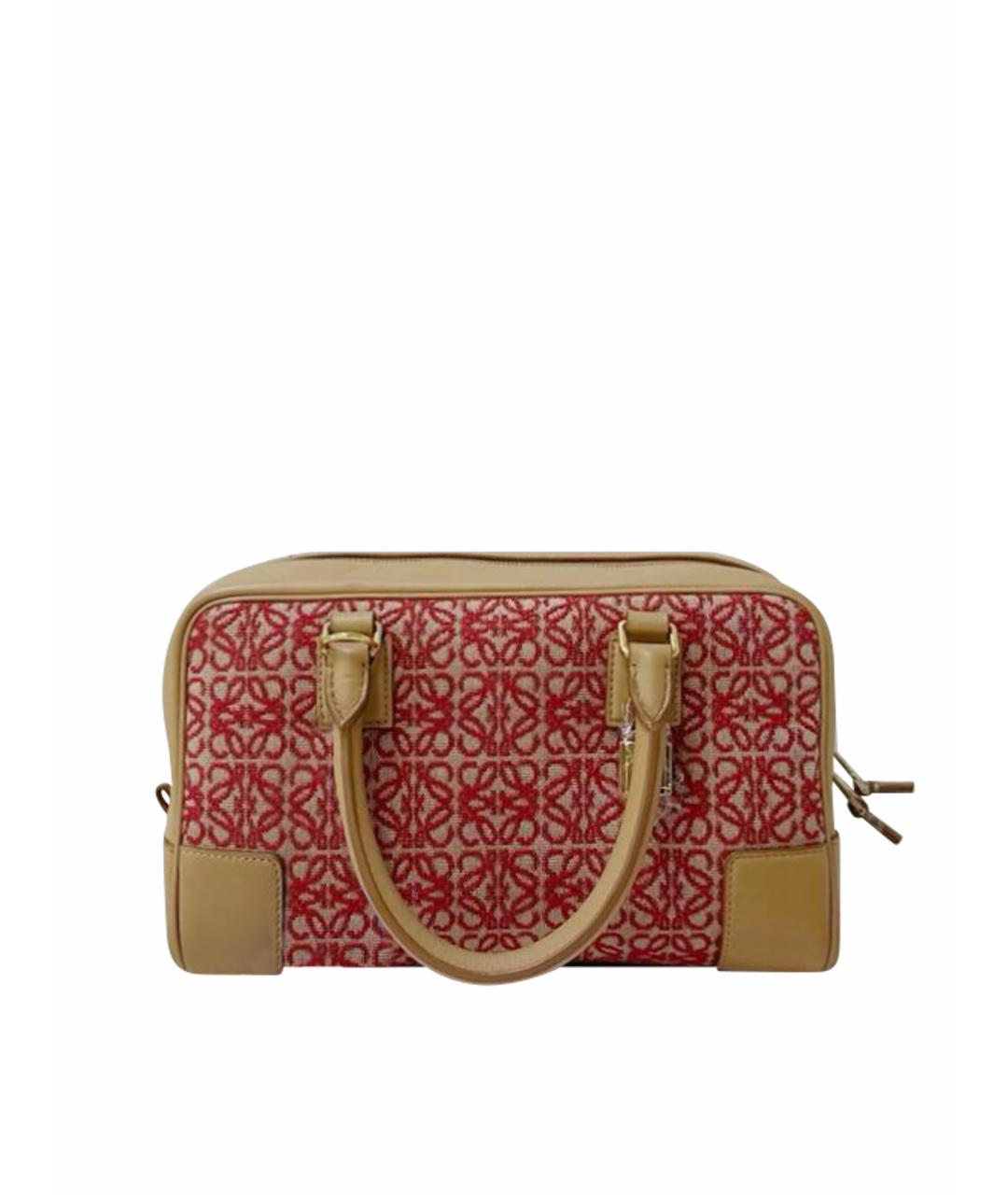 LOEWE Красная жаккардовая сумка тоут, фото 1