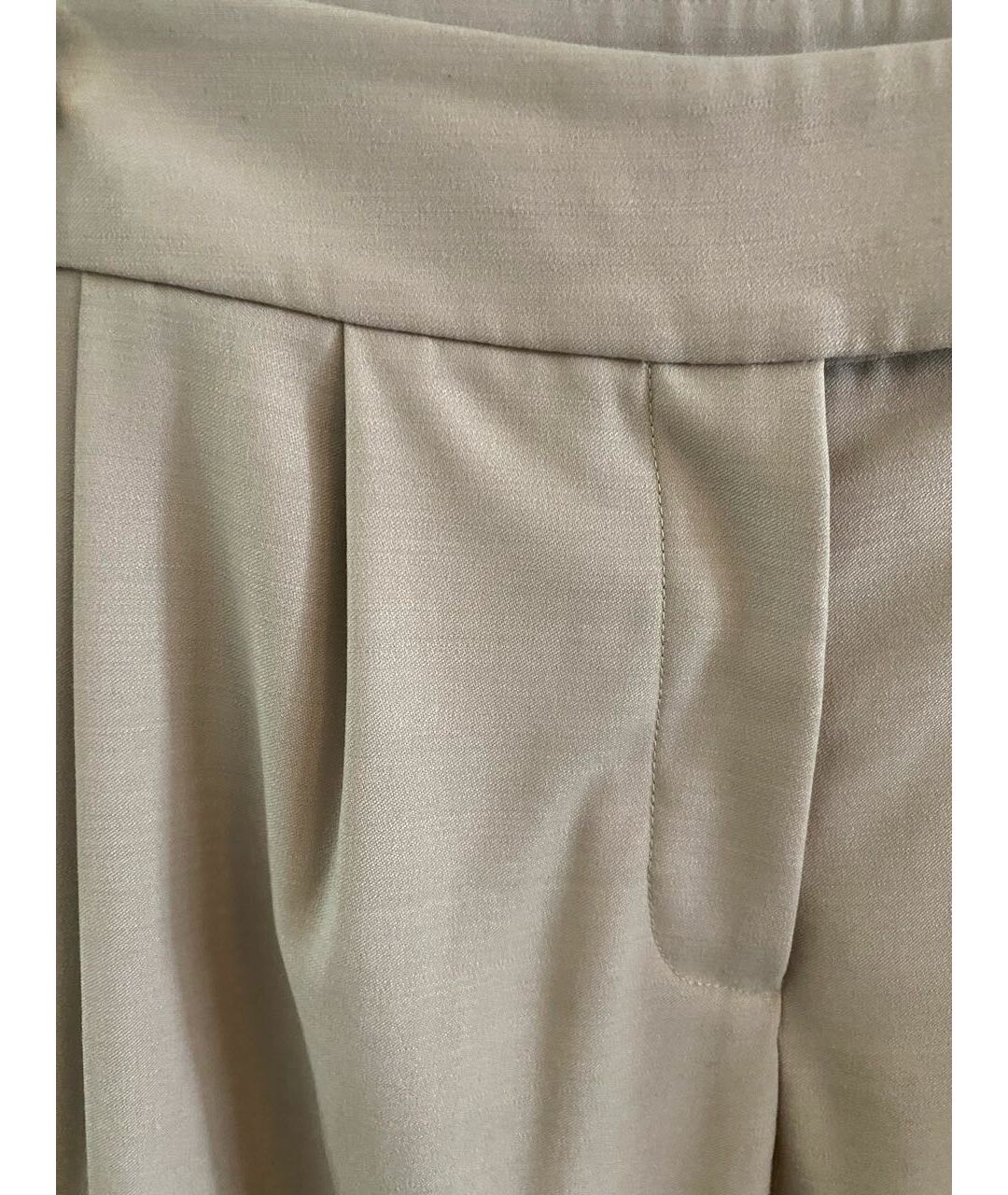 A LA RUSSE Бежевые шерстяные прямые брюки, фото 4