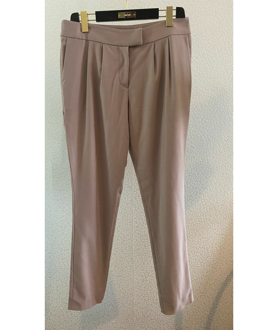 A LA RUSSE Бежевые шерстяные прямые брюки, фото 6