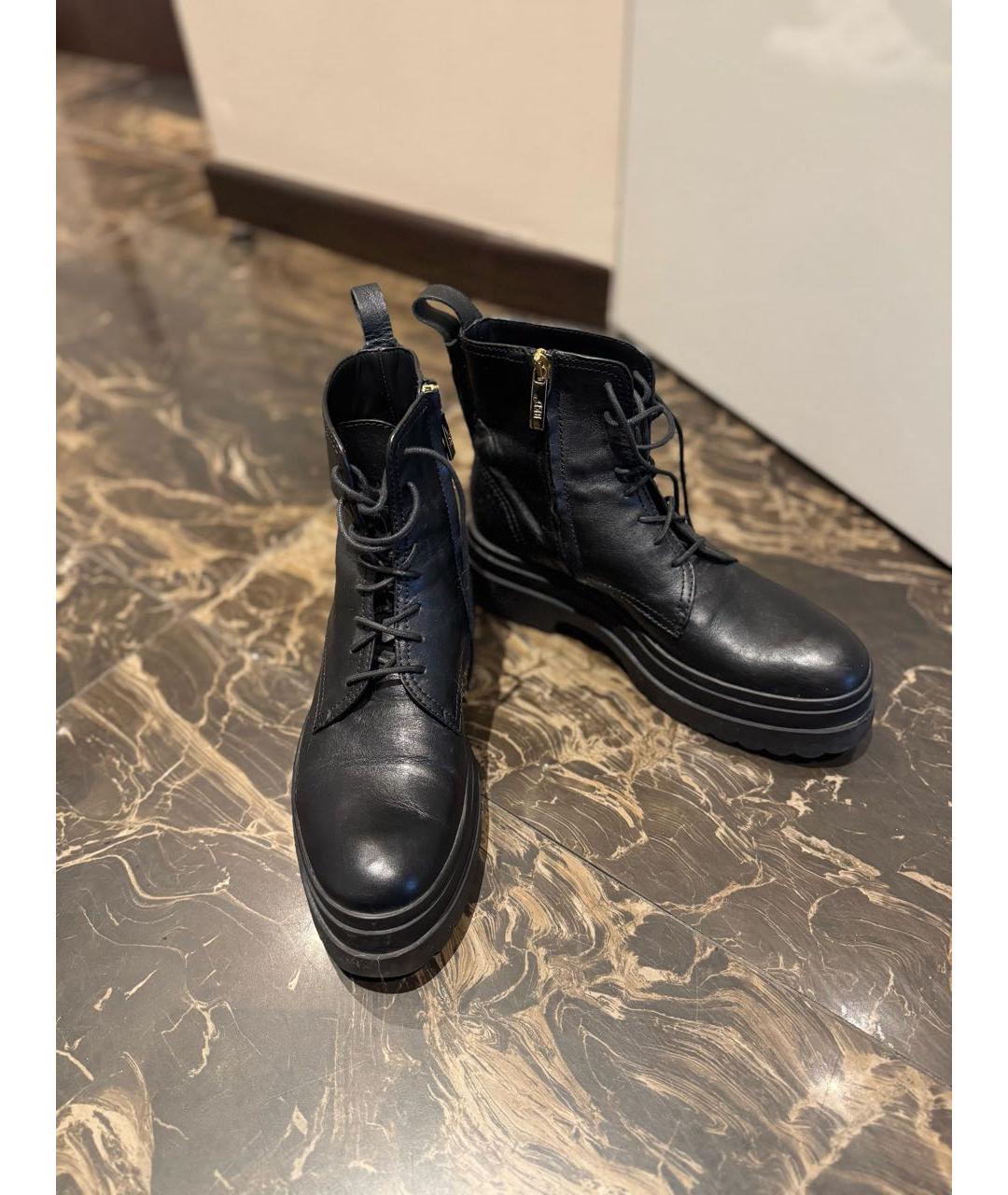 RED VALENTINO Черные кожаные ботинки, фото 3