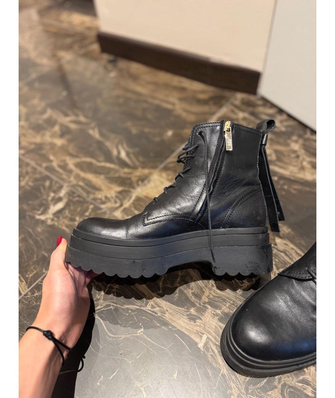 RED VALENTINO Черные кожаные ботинки, фото 2