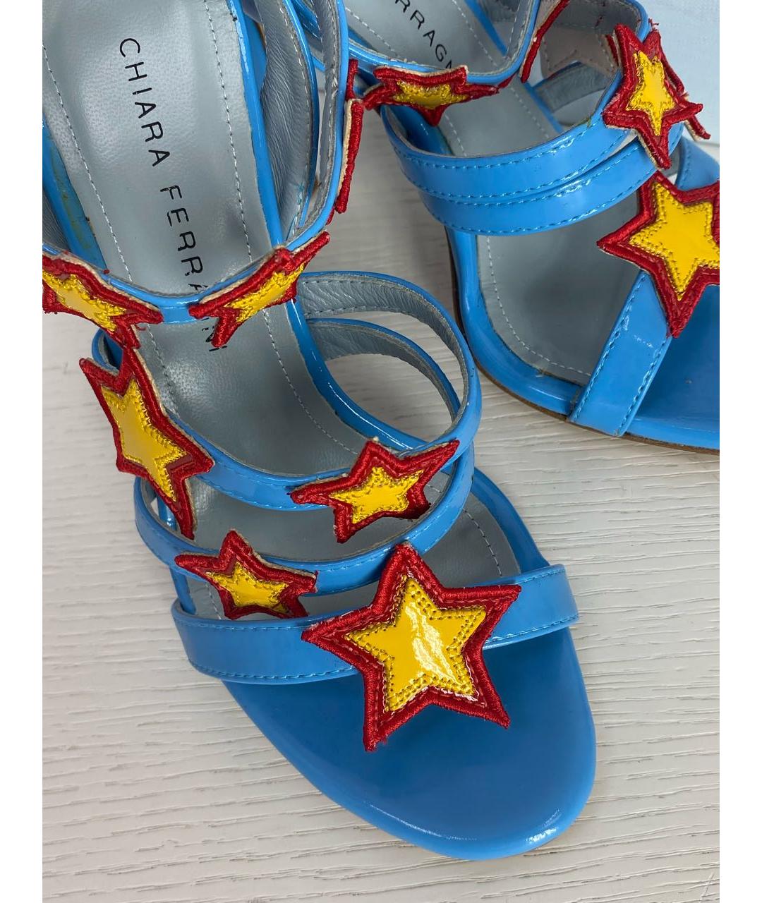 CHIARA FERRAGNI Голубые кожаные туфли, фото 7