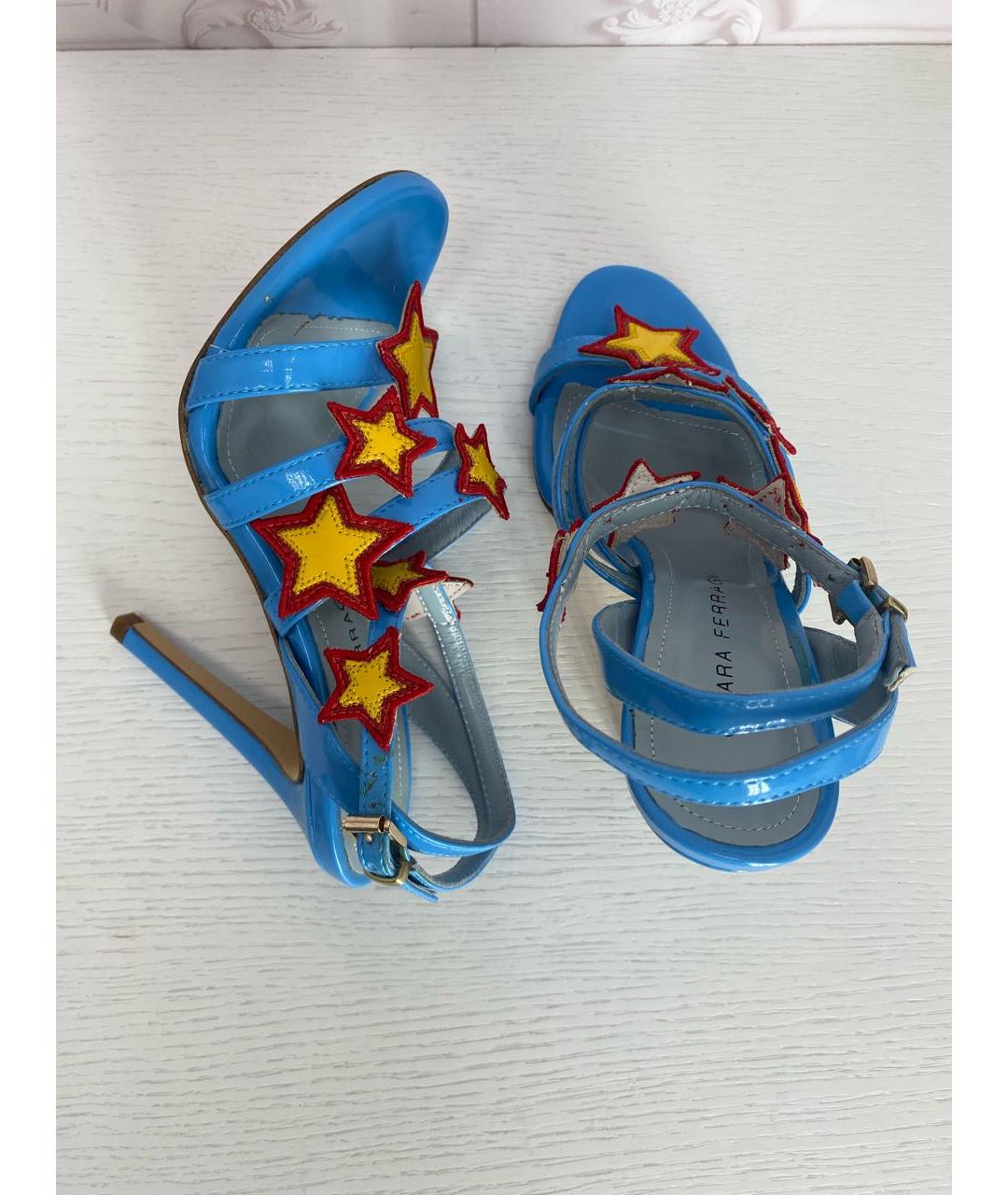 CHIARA FERRAGNI Голубые кожаные туфли, фото 3