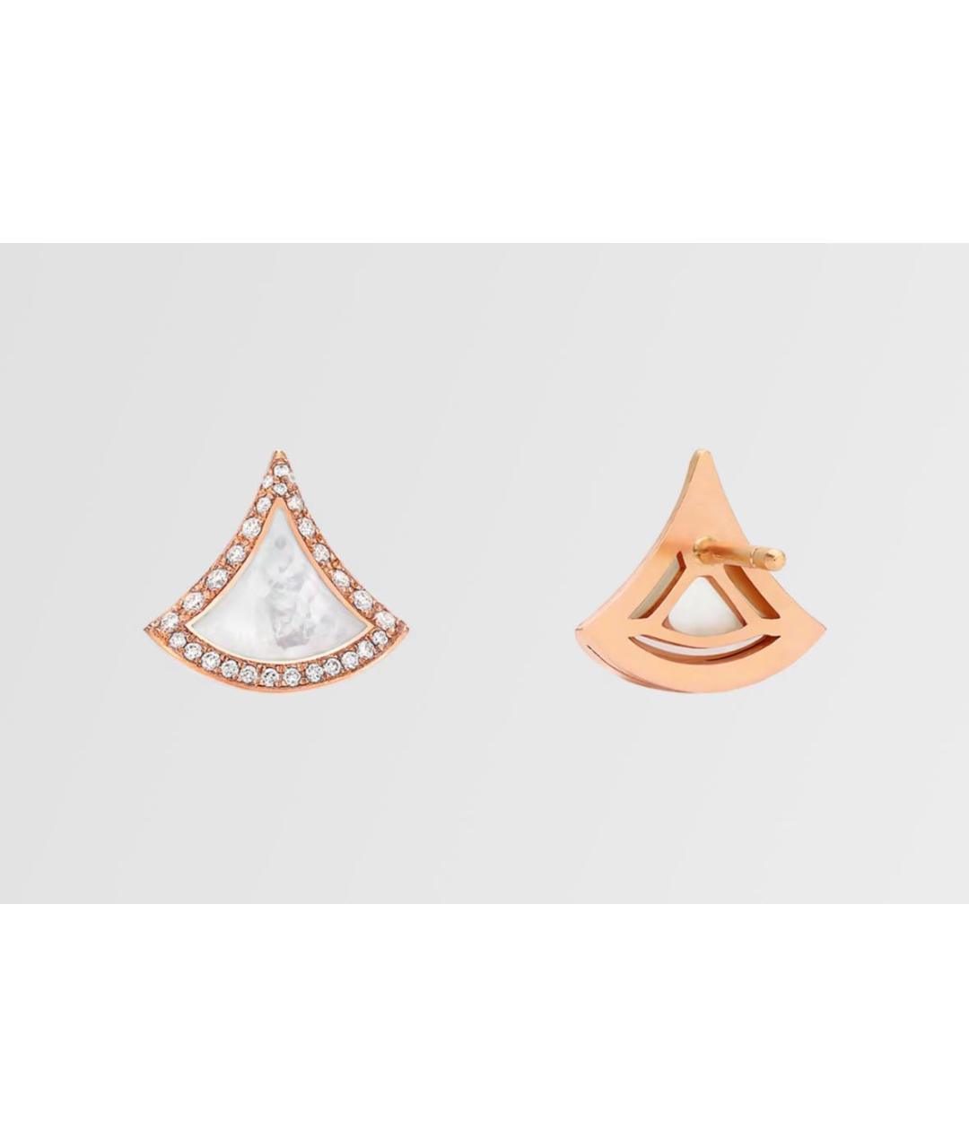 BVLGARI Белые серьги из розового золота, фото 3