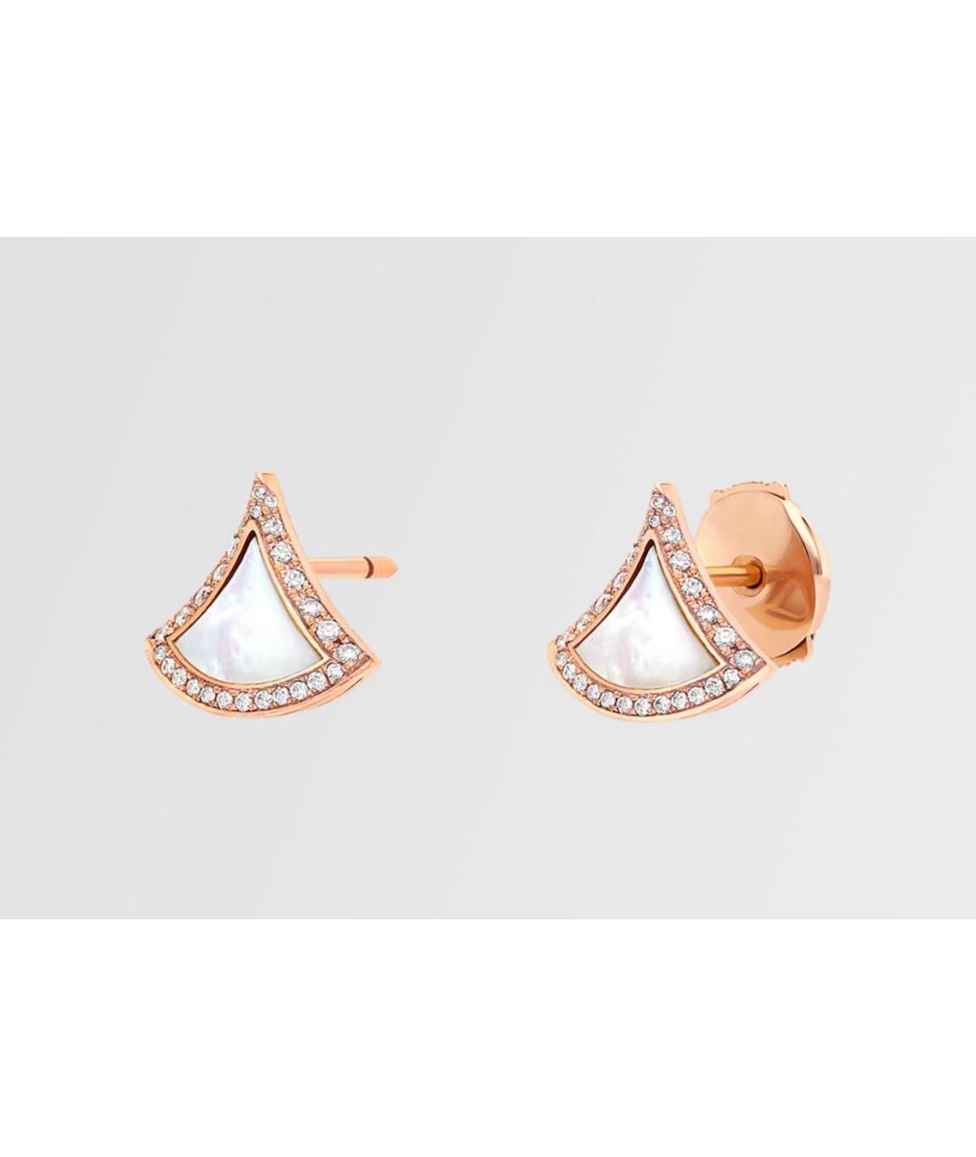 BVLGARI Белые серьги из розового золота, фото 2