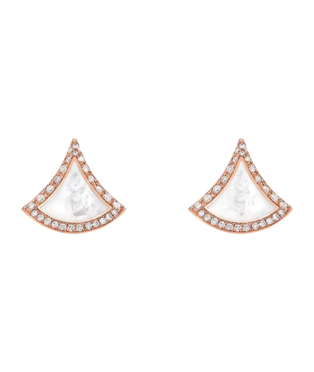 BVLGARI Белые серьги из розового золота, фото 1