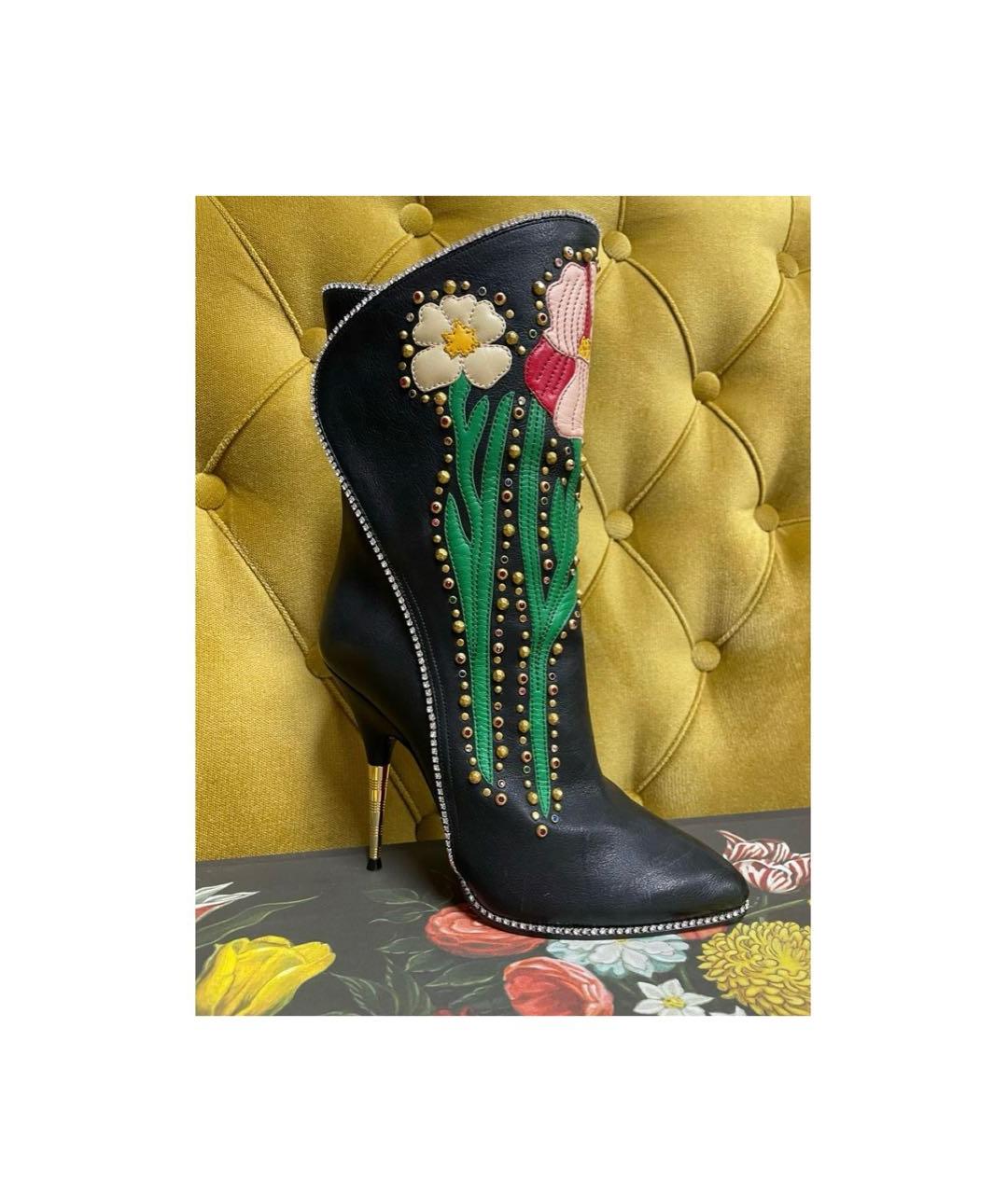 GUCCI Черные кожаные ботильоны, фото 7