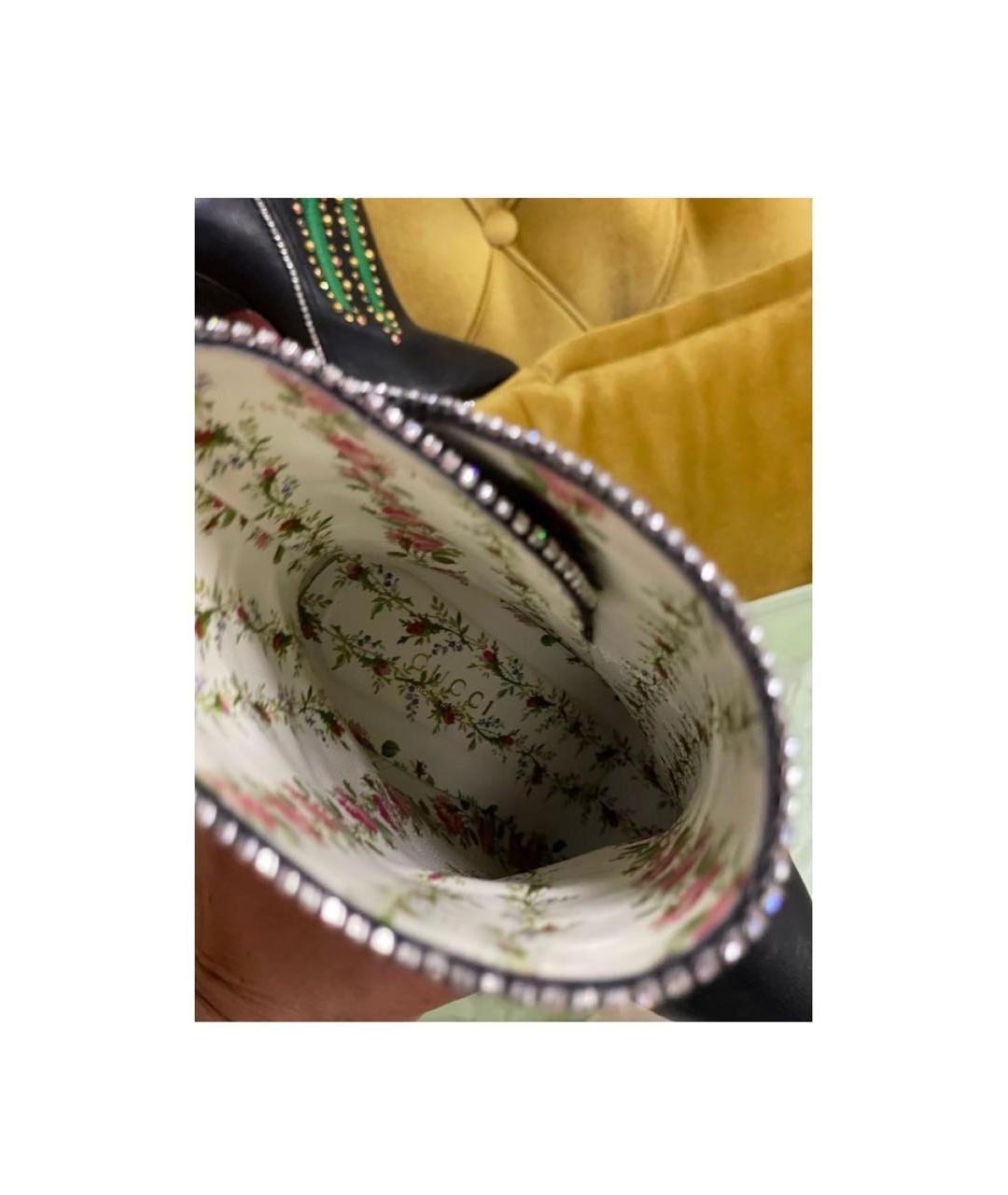 GUCCI Черные кожаные ботильоны, фото 6