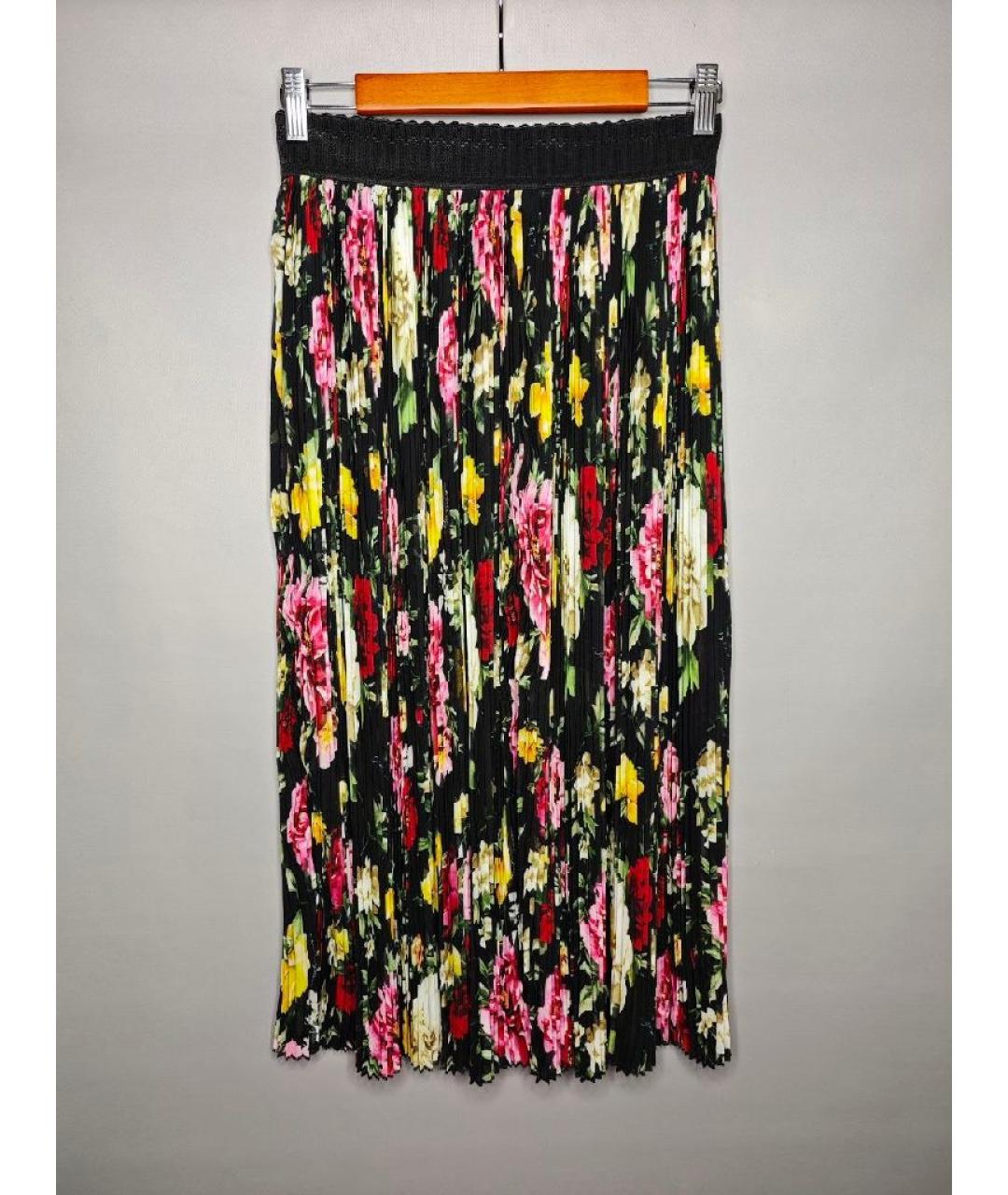 DOLCE&GABBANA Мульти шелковая юбка миди, фото 5