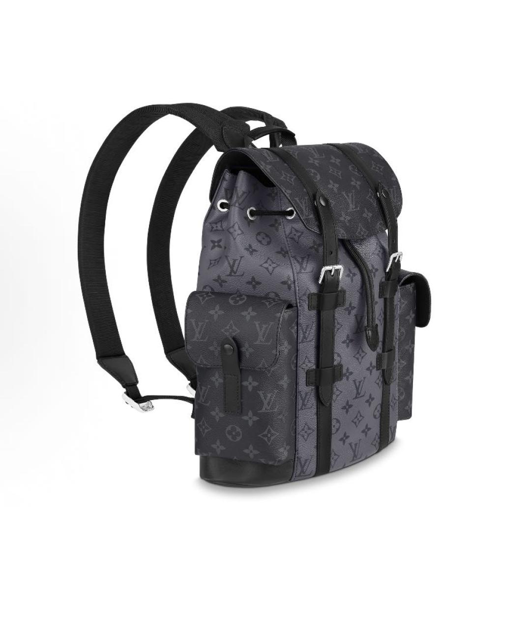 LOUIS VUITTON Антрацитовый кожаный рюкзак, фото 2