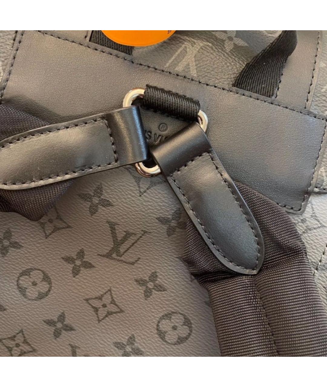 LOUIS VUITTON Антрацитовый кожаный рюкзак, фото 7