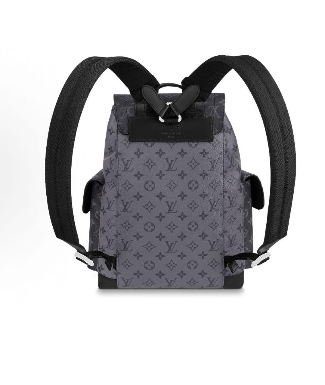 LOUIS VUITTON Антрацитовый кожаный рюкзак, фото 3