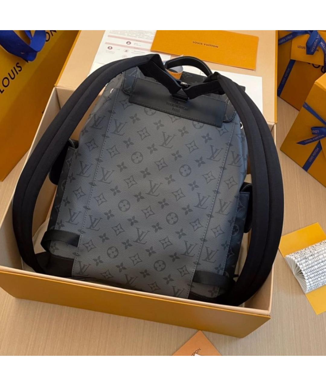LOUIS VUITTON Антрацитовый кожаный рюкзак, фото 6