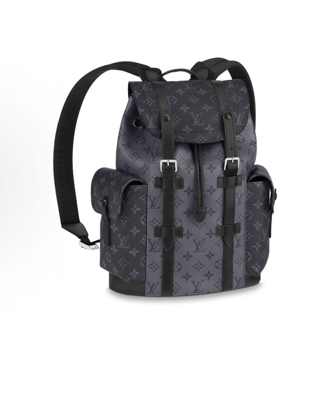 LOUIS VUITTON Антрацитовый кожаный рюкзак, фото 9