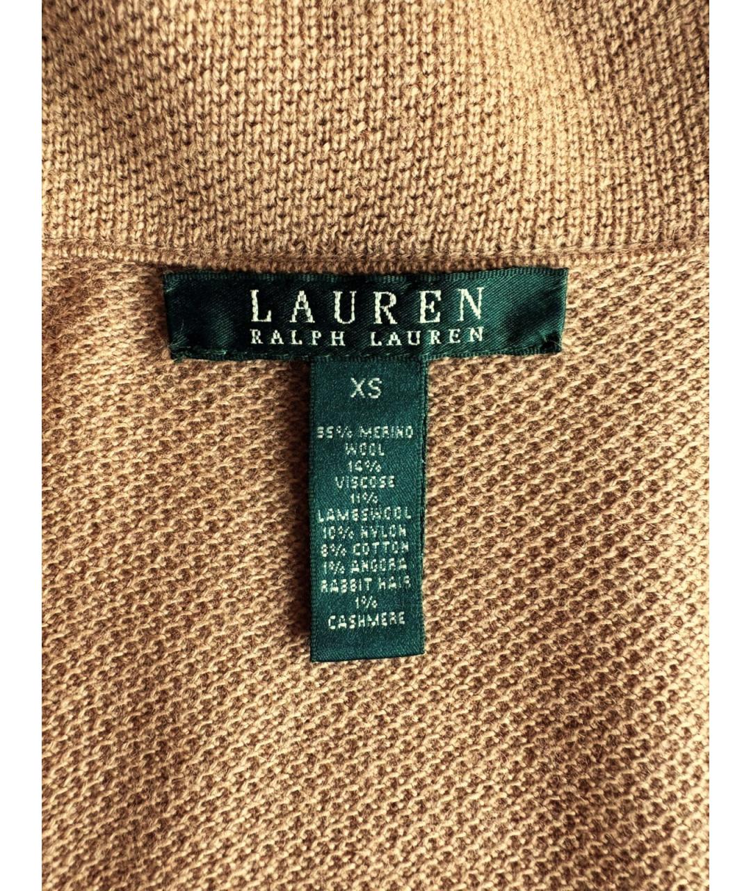 RALPH LAUREN Коричневое шерстяное повседневное платье, фото 6