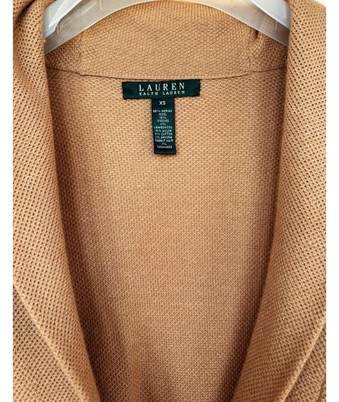 RALPH LAUREN Коричневое шерстяное повседневное платье, фото 4