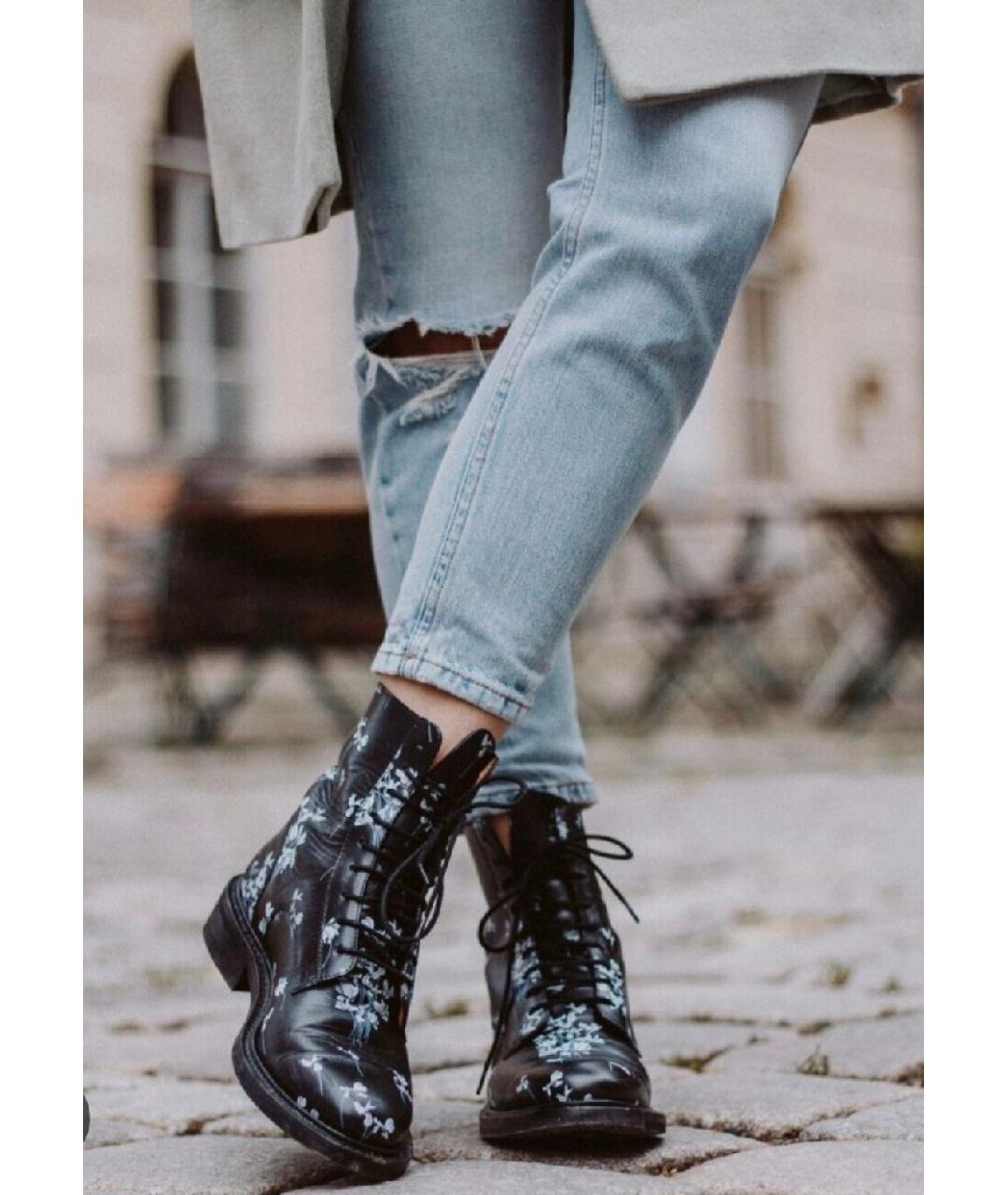 ERDEM Черные кожаные ботинки, фото 8