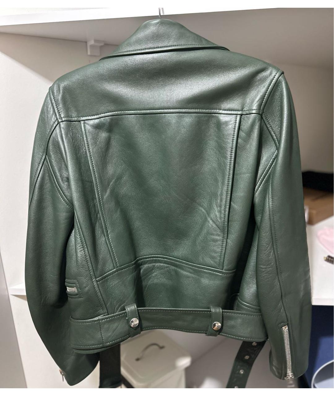 ACNE STUDIOS Зеленая кожаная куртка, фото 2