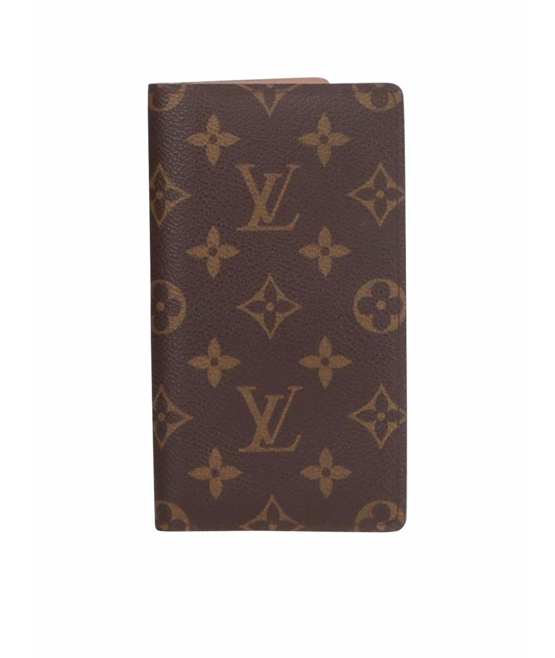 LOUIS VUITTON Коричневый кожаный кошелек, фото 1