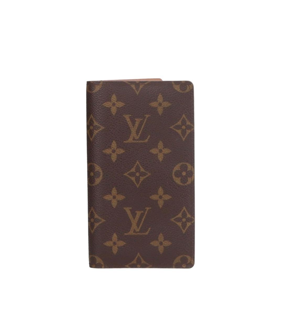 LOUIS VUITTON Коричневый кожаный кошелек, фото 9