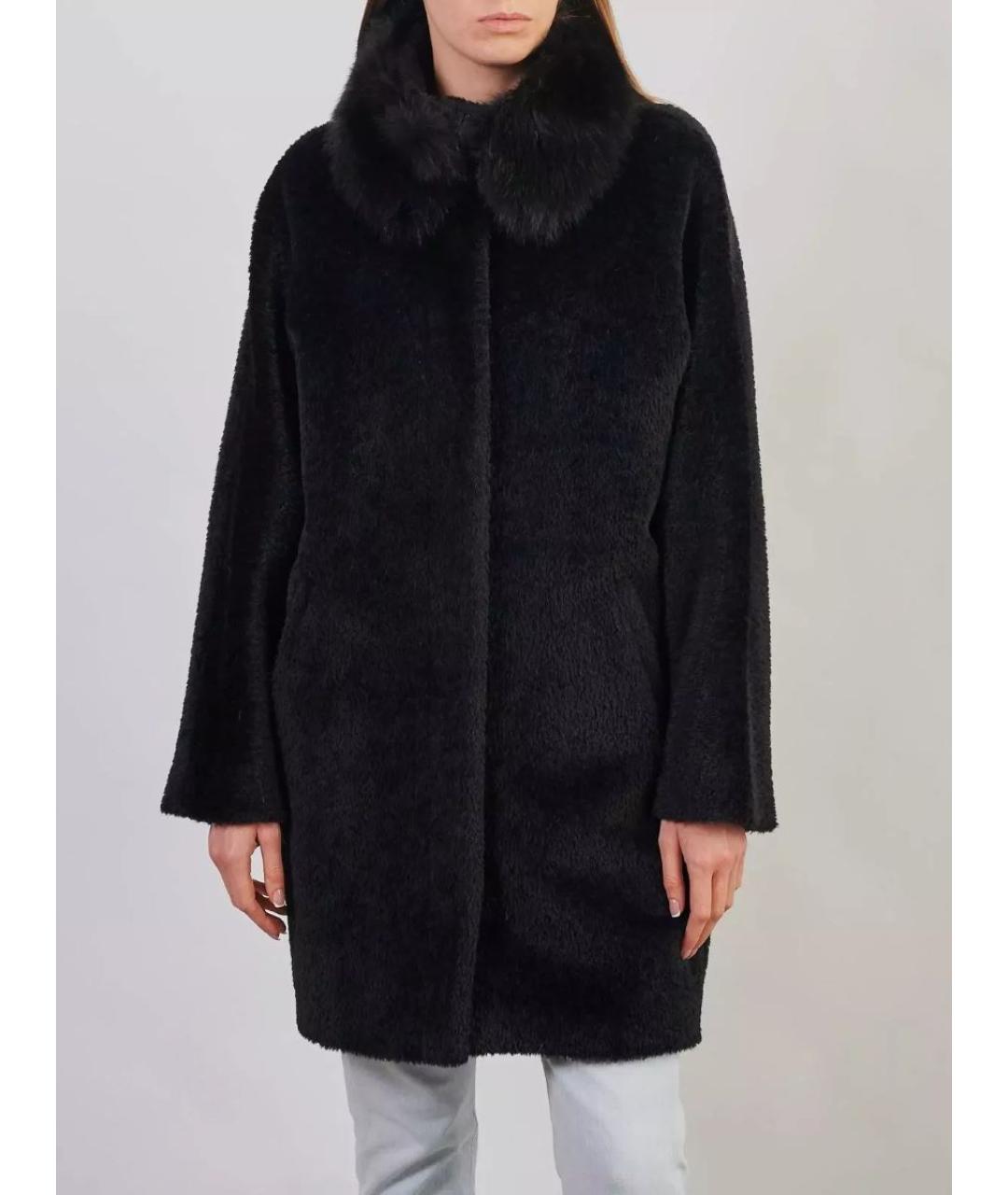 MAX MARA STUDIO Черное пальто, фото 6