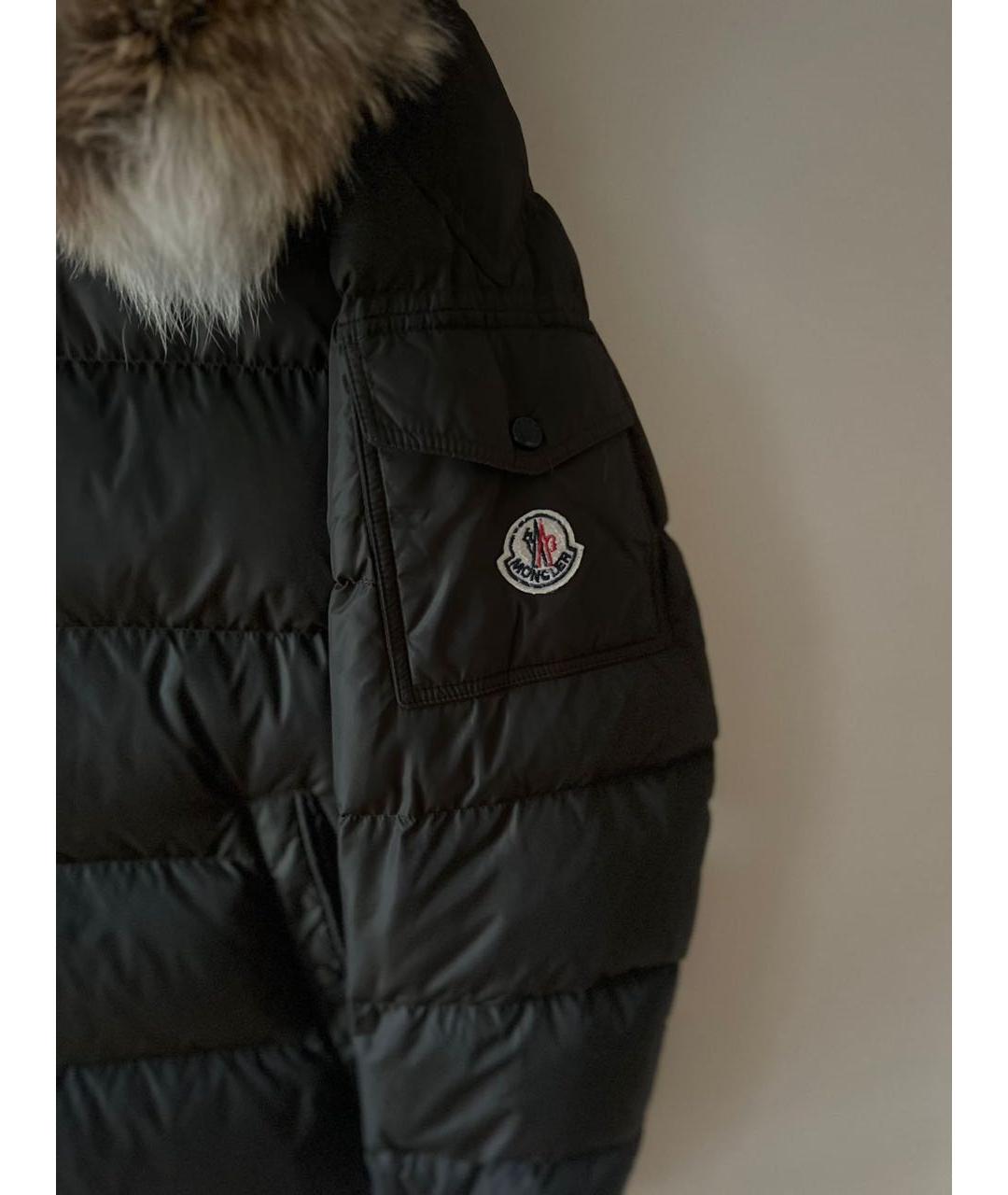 MONCLER Черный полиамидовый пуховик, фото 4