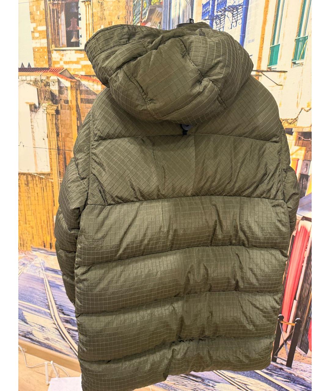 STONE ISLAND Зеленый полиамидовый пуховик, фото 2