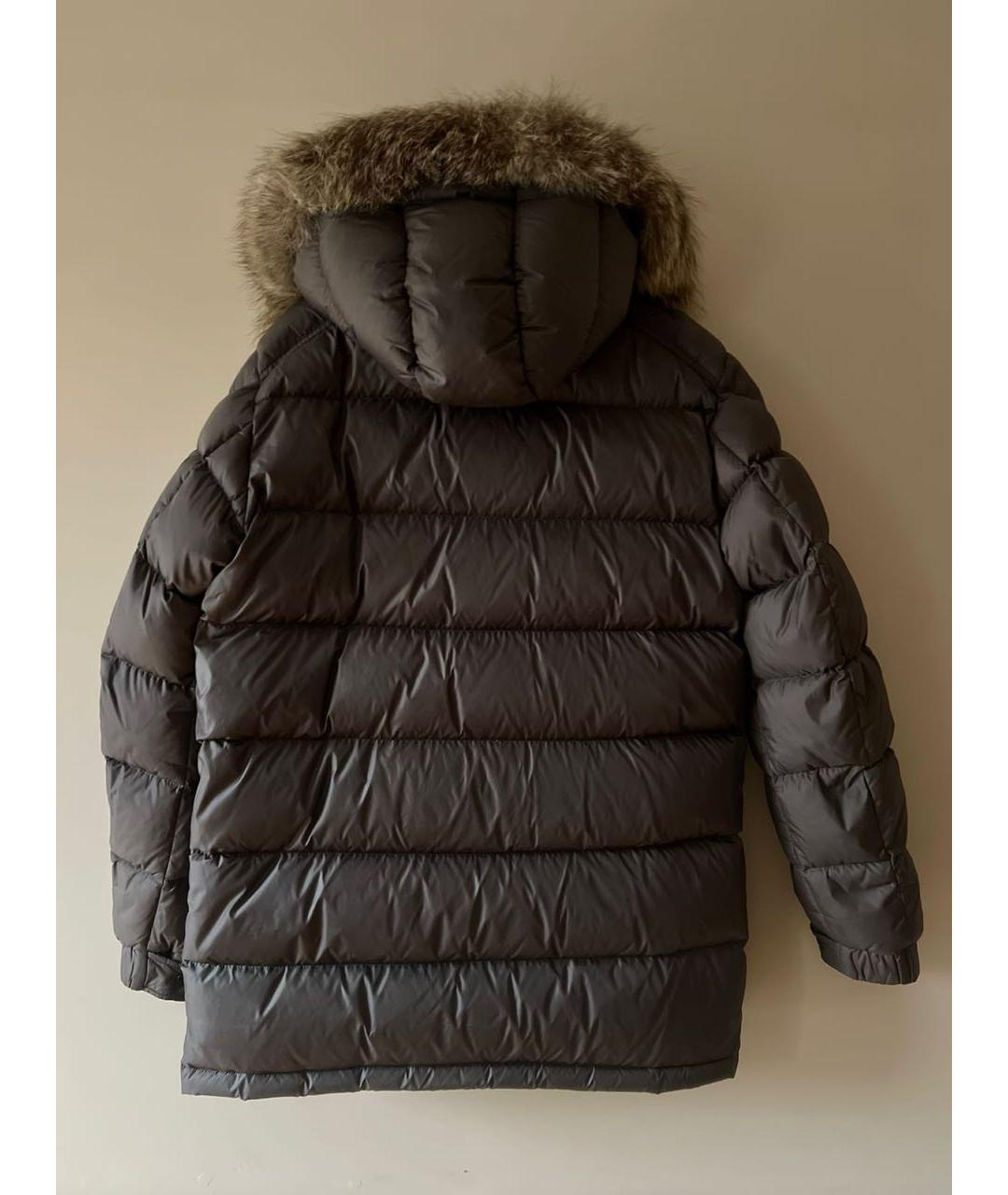 MONCLER Коричневый полиамидовый пуховик, фото 2