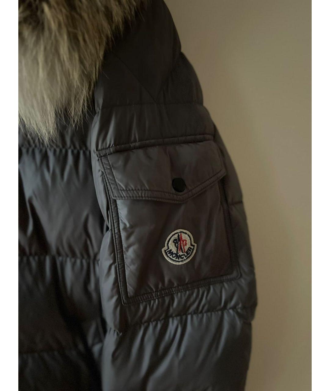 MONCLER Коричневый полиамидовый пуховик, фото 3