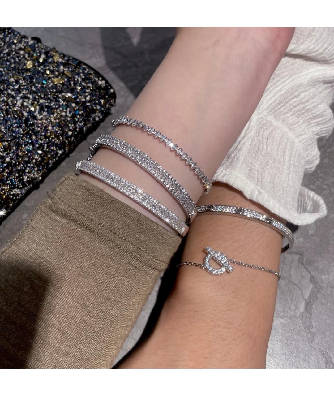 HERMES Серебрянный браслет из белого золота, фото 8
