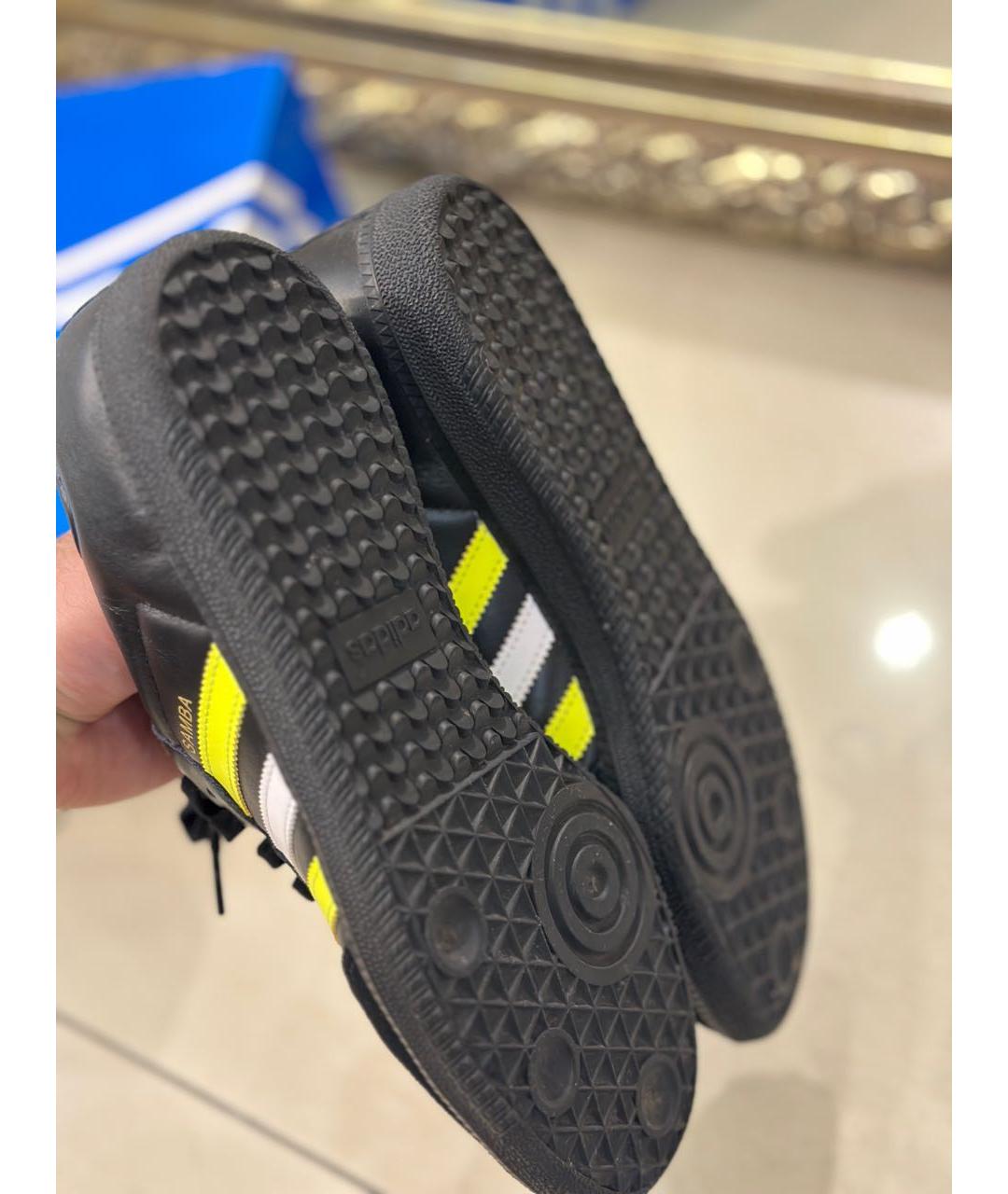 ADIDAS Черные кожаные низкие кроссовки / кеды, фото 5