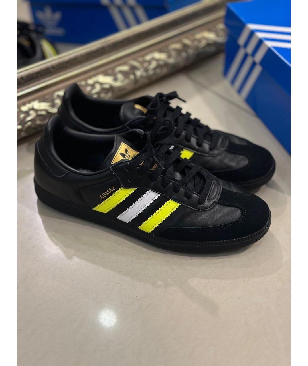 ADIDAS Черные кожаные низкие кроссовки / кеды, фото 2