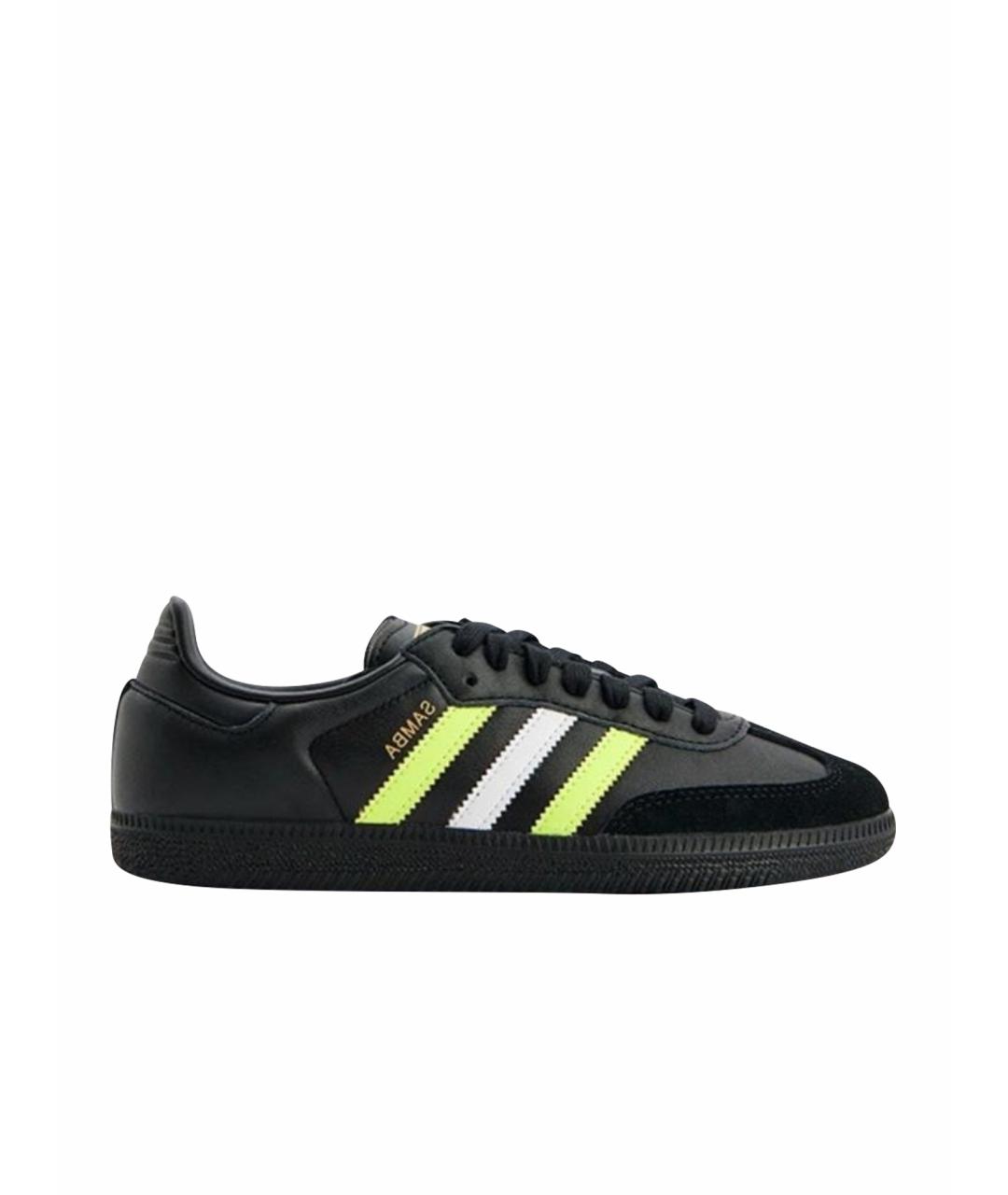 ADIDAS Черные кожаные низкие кроссовки / кеды, фото 8