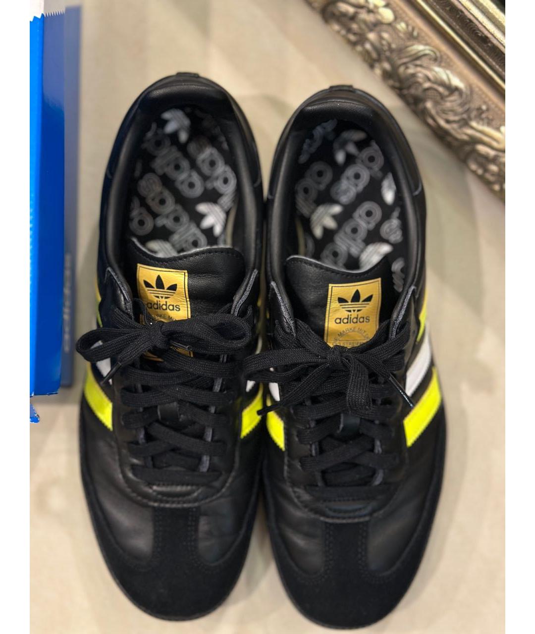 ADIDAS Черные кожаные низкие кроссовки / кеды, фото 4