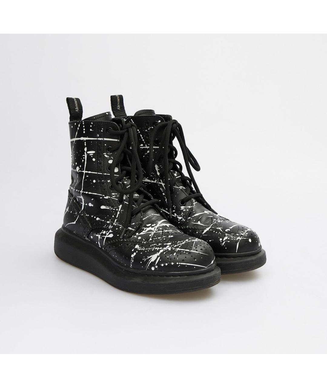 ALEXANDER MCQUEEN Черные кожаные ботинки, фото 2