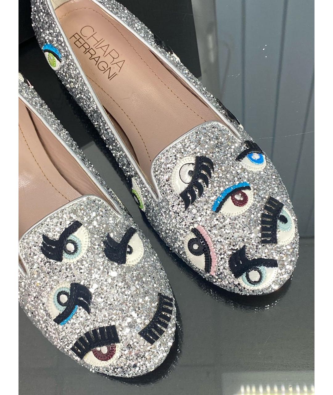 CHIARA FERRAGNI Серебряные балетки, фото 8