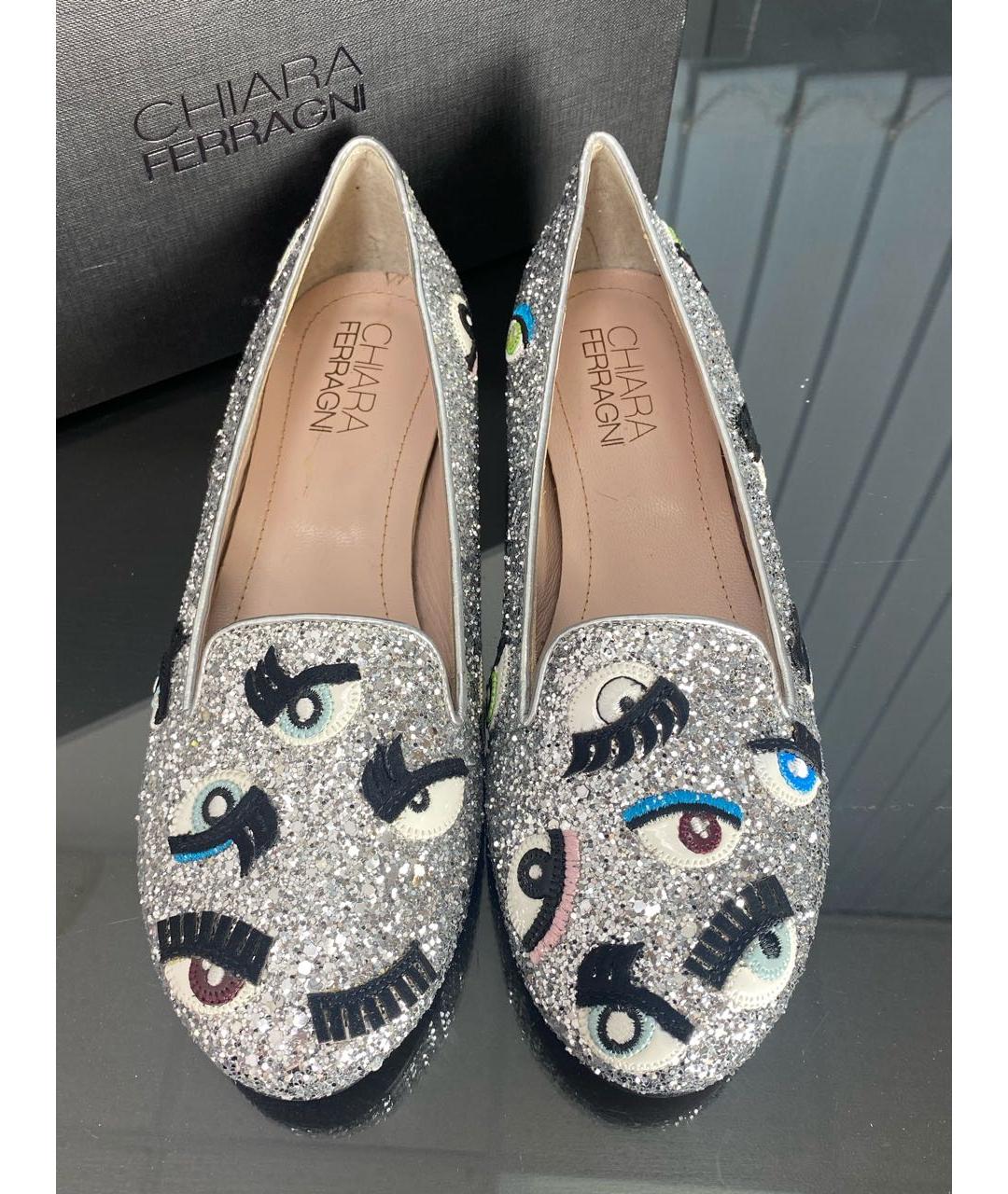 CHIARA FERRAGNI Серебряные балетки, фото 2