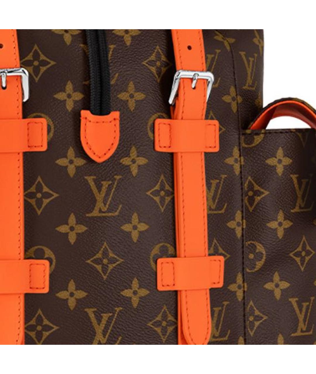 LOUIS VUITTON Оранжевый кожаный портфель, фото 5