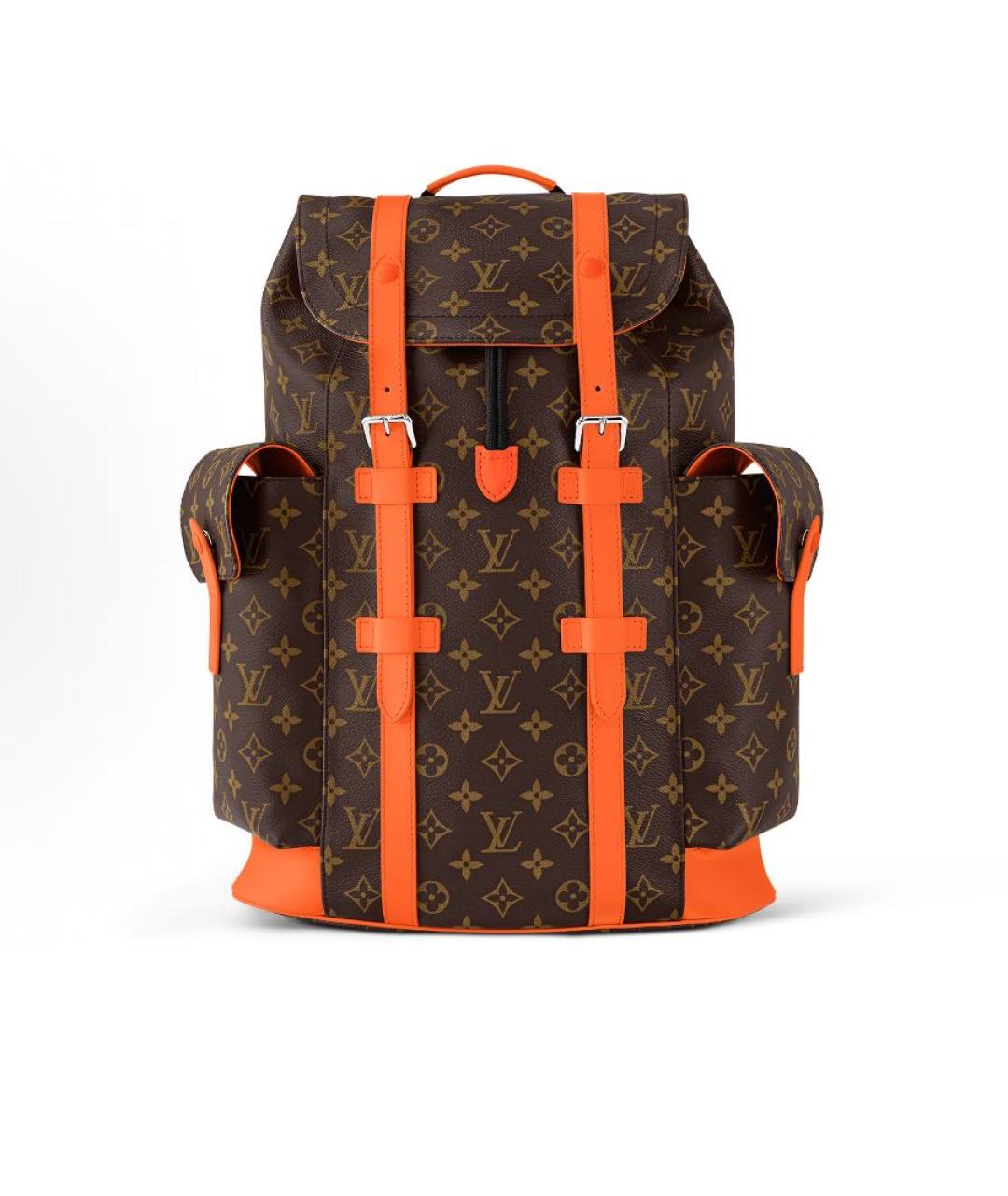 LOUIS VUITTON Оранжевый кожаный портфель, фото 7