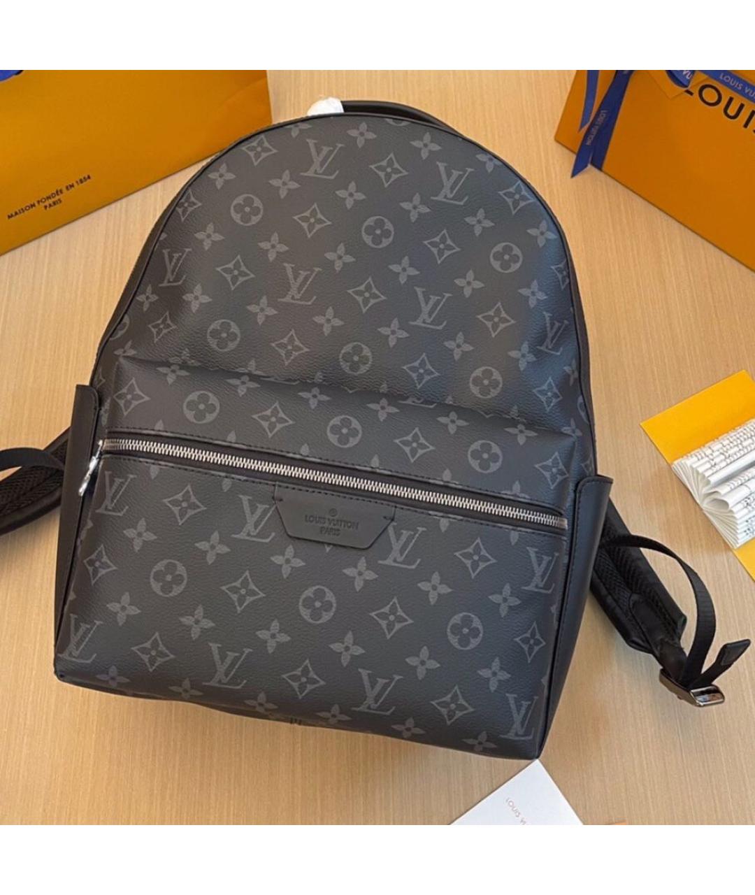 LOUIS VUITTON Черный кожаный портфель, фото 5