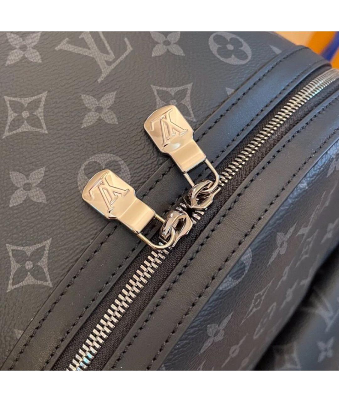 LOUIS VUITTON Черный кожаный портфель, фото 8