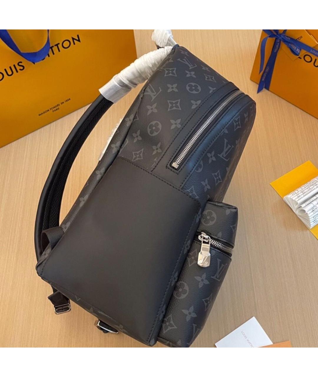 LOUIS VUITTON Черный кожаный портфель, фото 7