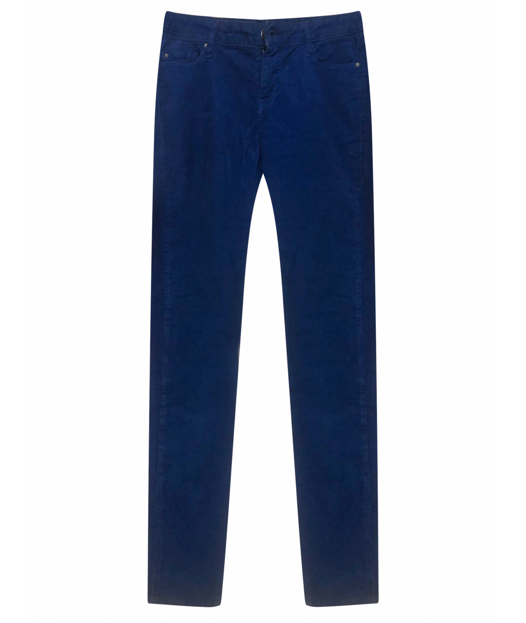 IRO Синие хлопко-эластановые брюки узкие, фото 1