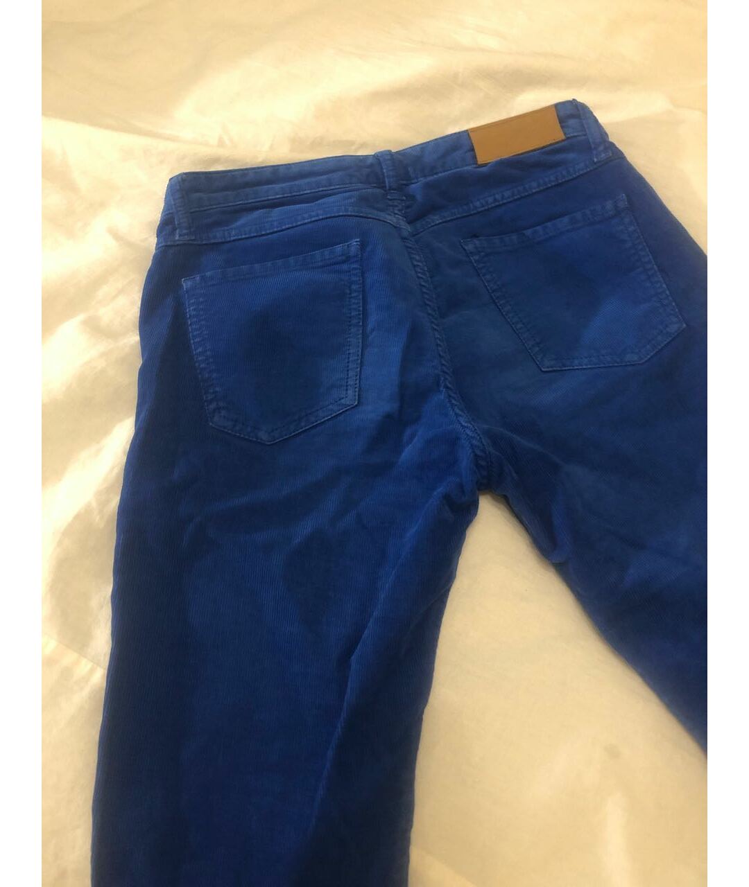 IRO Синие хлопко-эластановые брюки узкие, фото 5