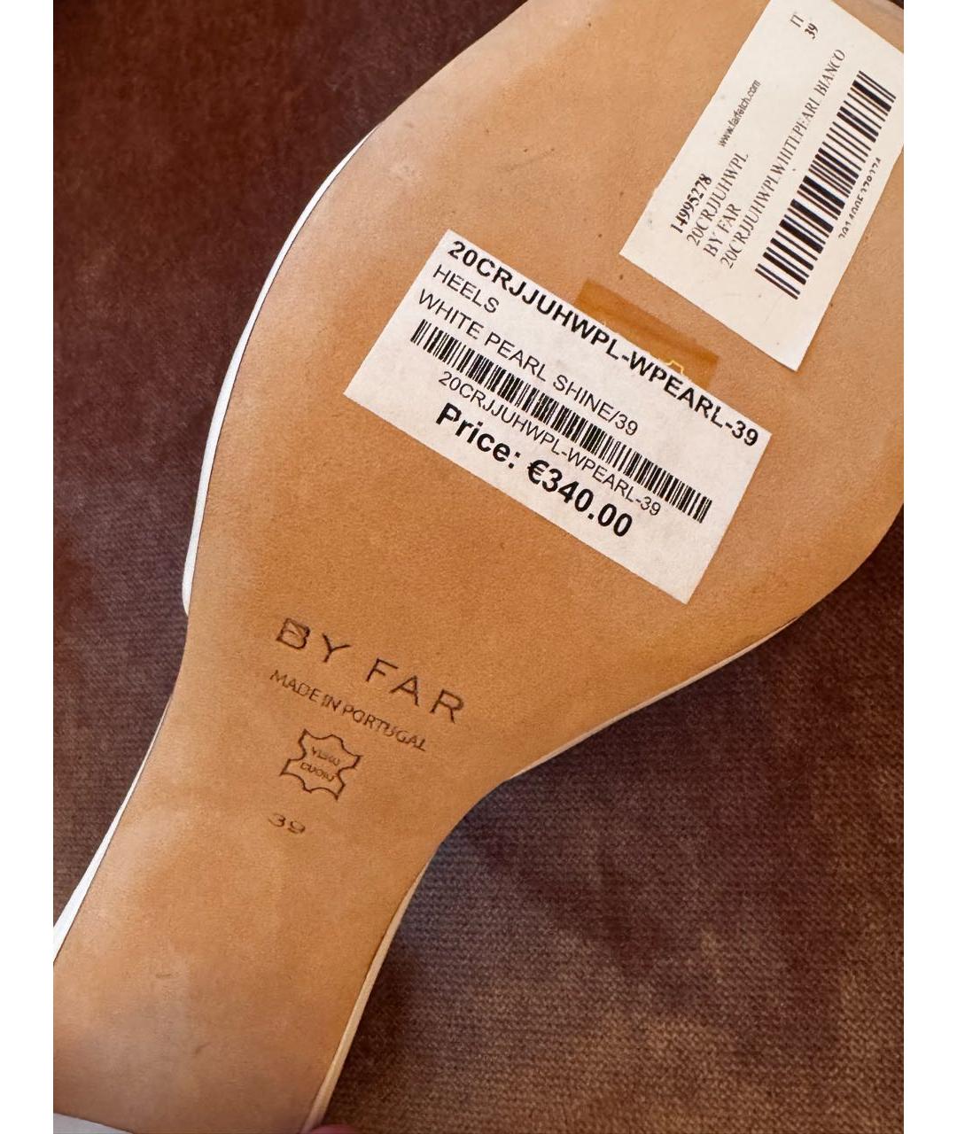 BY FAR Белые кожаные мюли, фото 6
