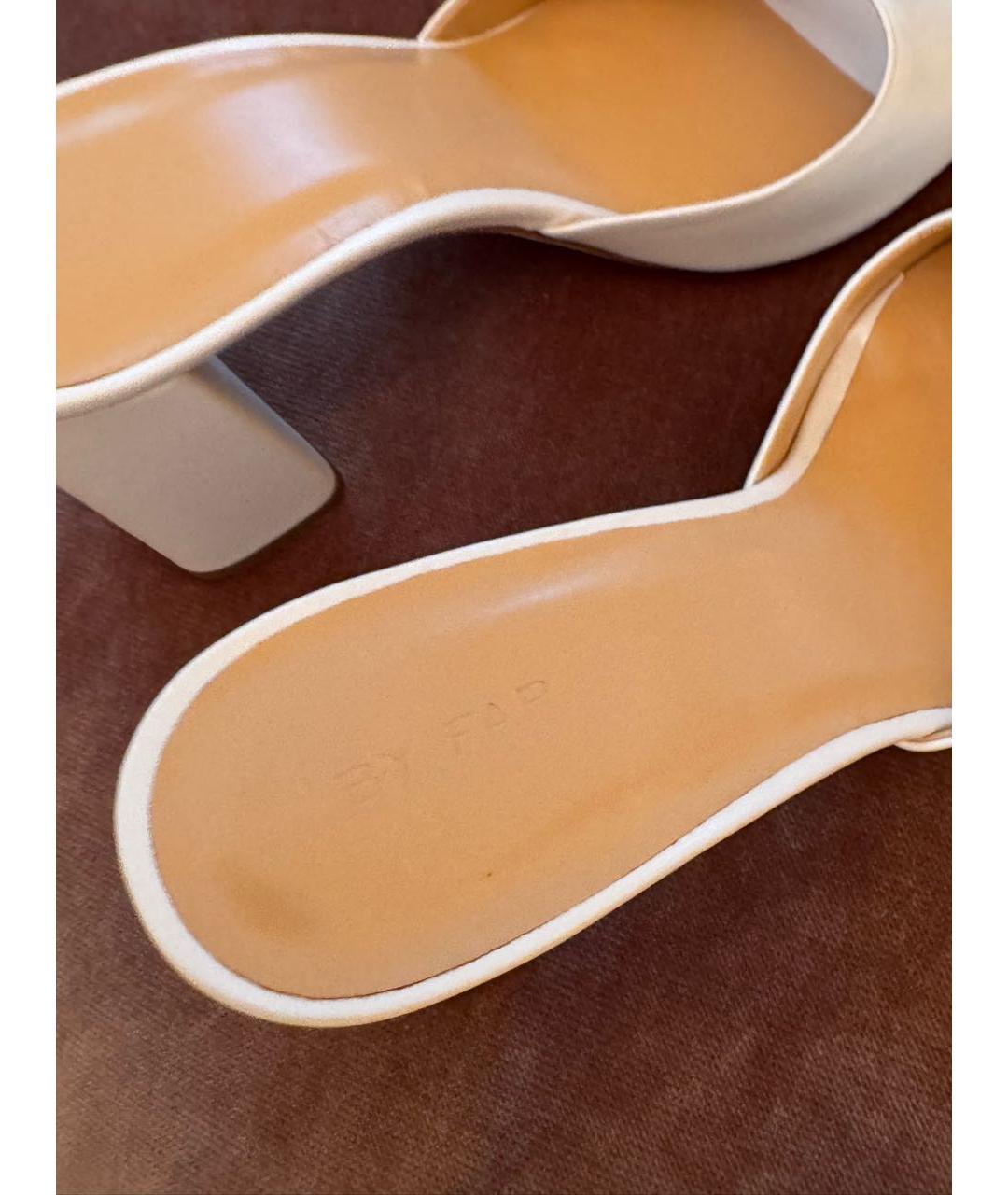 BY FAR Белые кожаные мюли, фото 8