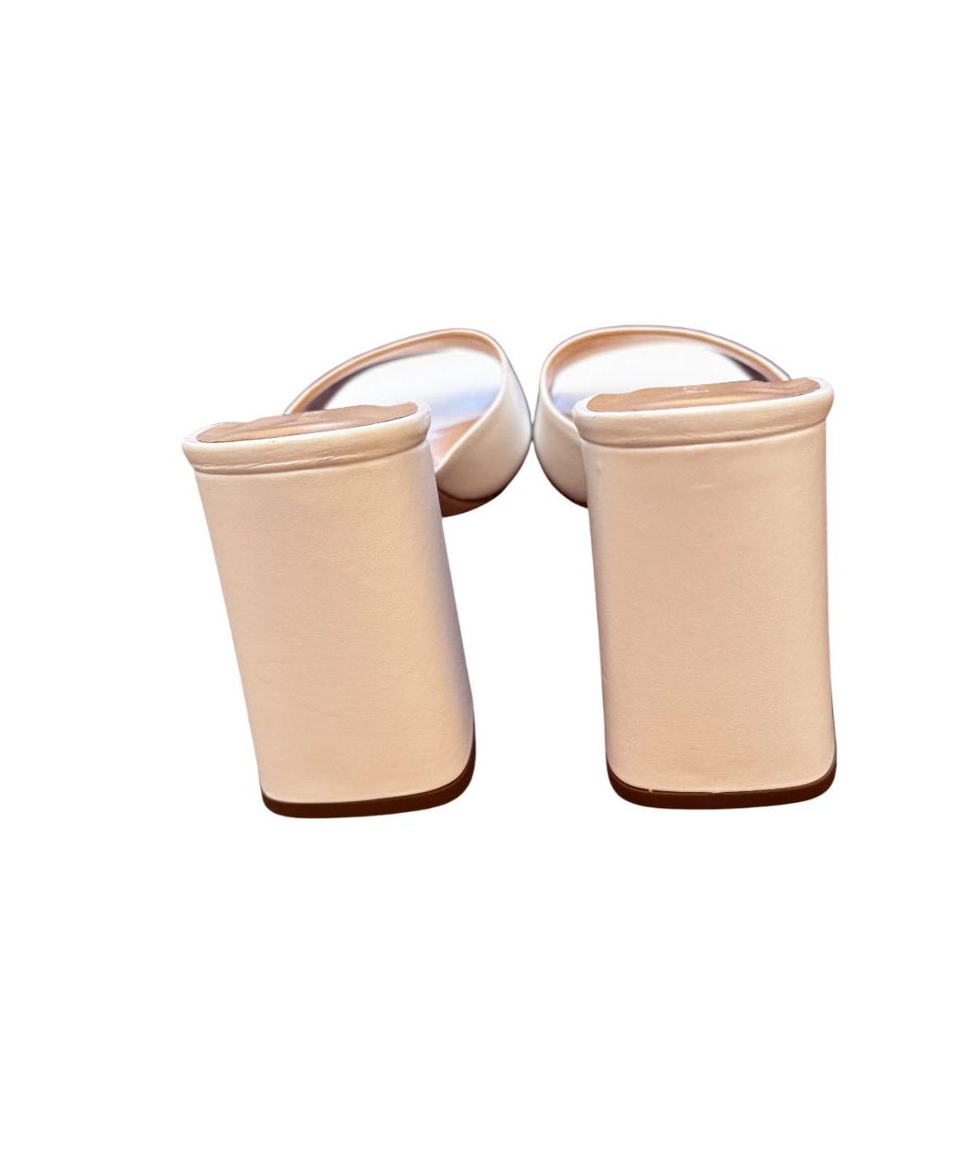 BY FAR Белые кожаные мюли, фото 4